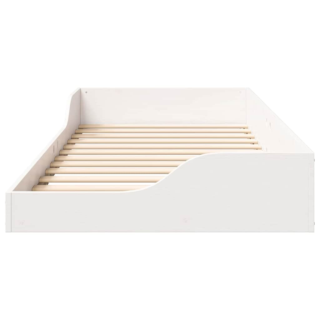 vidaXL Ramka łóżka Biały 100 x 200 cm Lite drewno sosnowe
