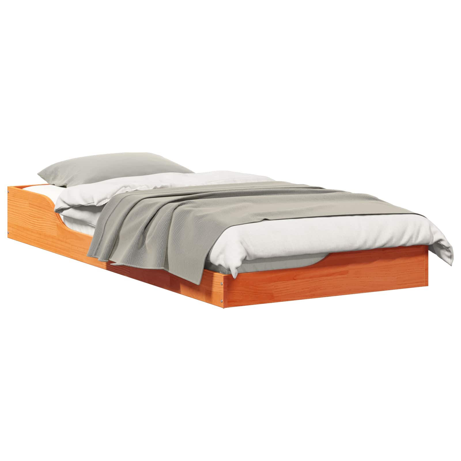 vidaXL Ramka łóżka Woskowy Brąz 100 x 200 cm Lite drewno sosnowe
