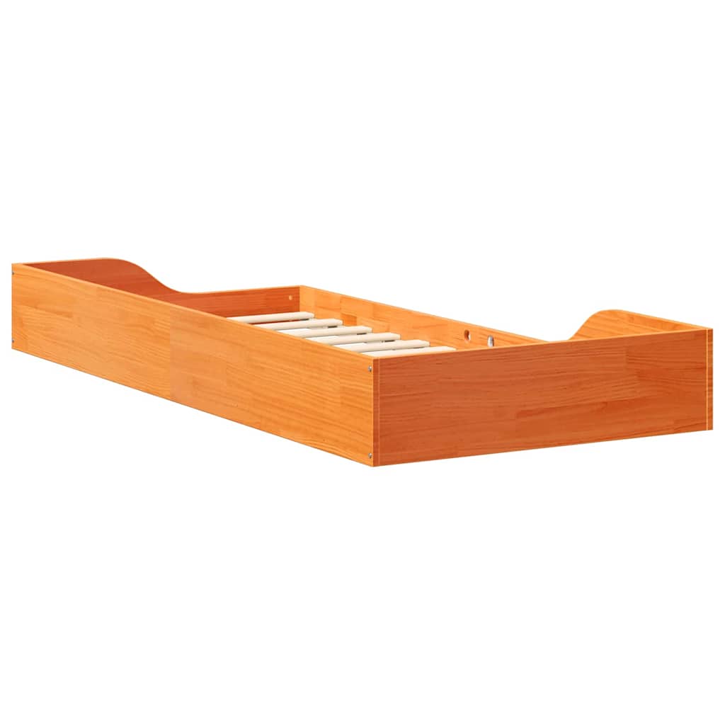vidaXL Ramka łóżka Woskowy Brąz 100 x 200 cm Lite drewno sosnowe