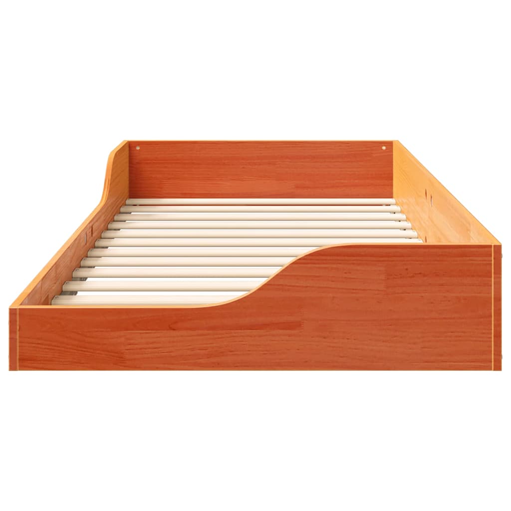 vidaXL Ramka łóżka Woskowy Brąz 90 x 200 cm Lite drewno sosnowe