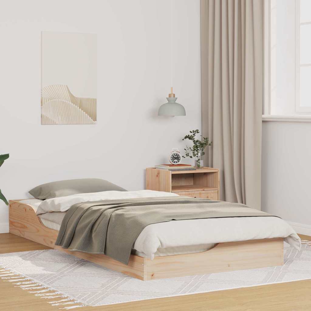 vidaXL Ramka łóżka Brązowy 80 x 200 cm Lite drewno sosnowe