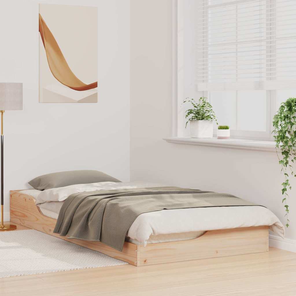 vidaXL Ramka łóżka Brązowy 80 x 200 cm Lite drewno sosnowe