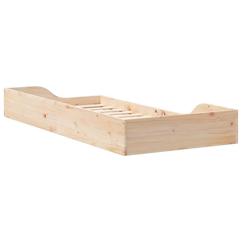 vidaXL Ramka łóżka Brązowy 80 x 200 cm Lite drewno sosnowe