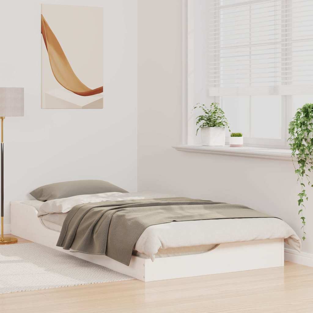 vidaXL Ramka łóżka Biały 80 x 200 cm Lite drewno sosnowe