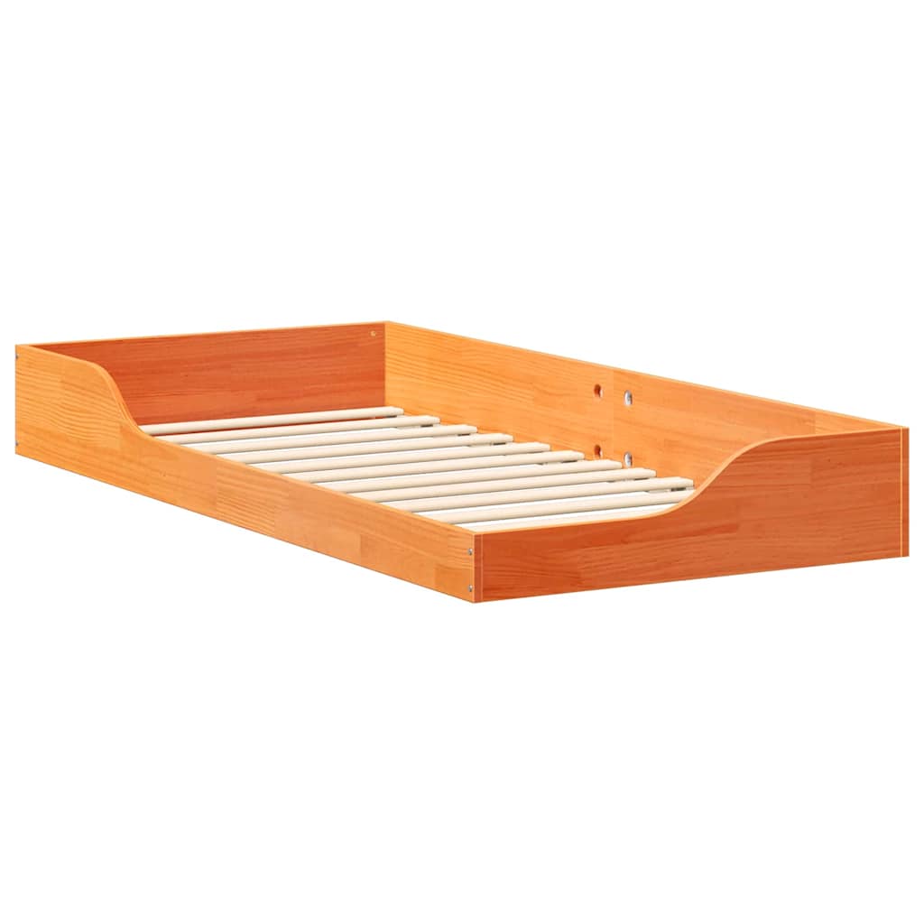vidaXL Ramka łóżka Woskowy Brąz 80 x 200 cm Lite drewno sosnowe