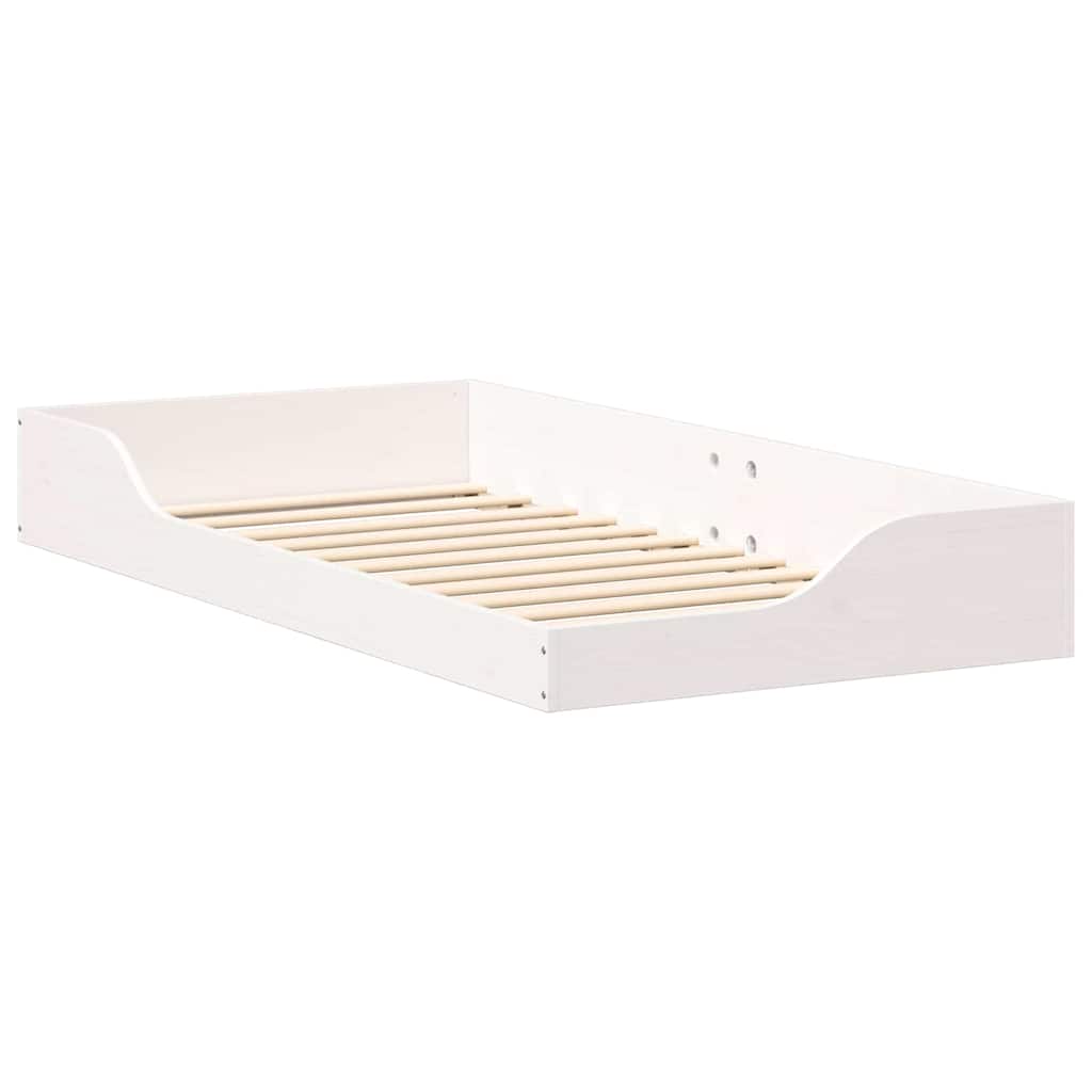 vidaXL Ramka łóżka Biały 90 x 190 cm Lite drewno sosnowe