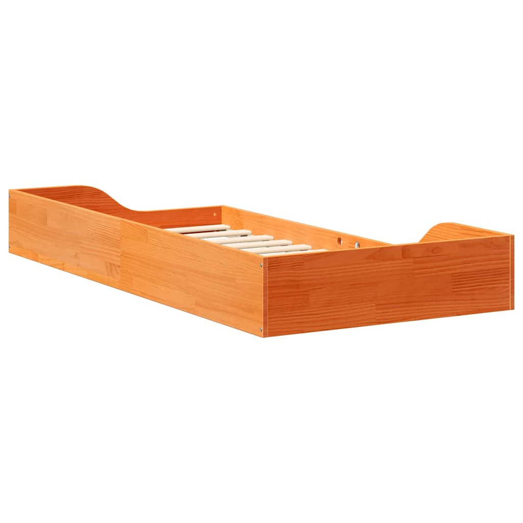 vidaXL Ramka łóżka Woskowy Brąz 90 x 190 cm Lite drewno sosnowe