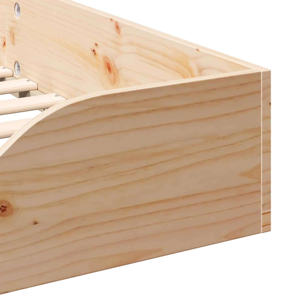 vidaXL Ramka łóżka Brązowy 75 x 190 cm Lite drewno sosnowe