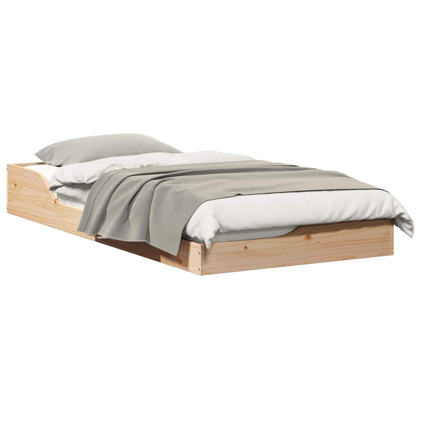 vidaXL Ramka łóżka Brązowy 75 x 190 cm Lite drewno sosnowe