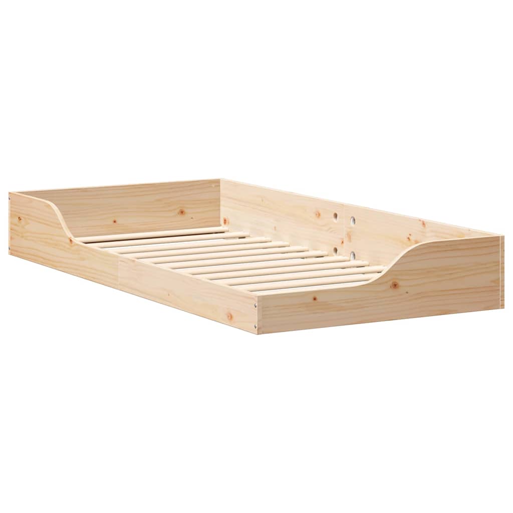 vidaXL Ramka łóżka Brązowy 75 x 190 cm Lite drewno sosnowe