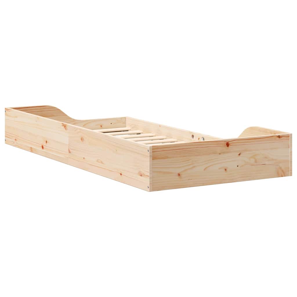 vidaXL Ramka łóżka Brązowy 75 x 190 cm Lite drewno sosnowe