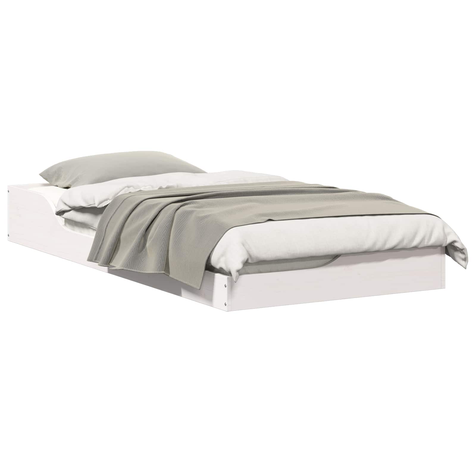 vidaXL Ramka łóżka Biały 75 x 190 cm Lite drewno sosnowe