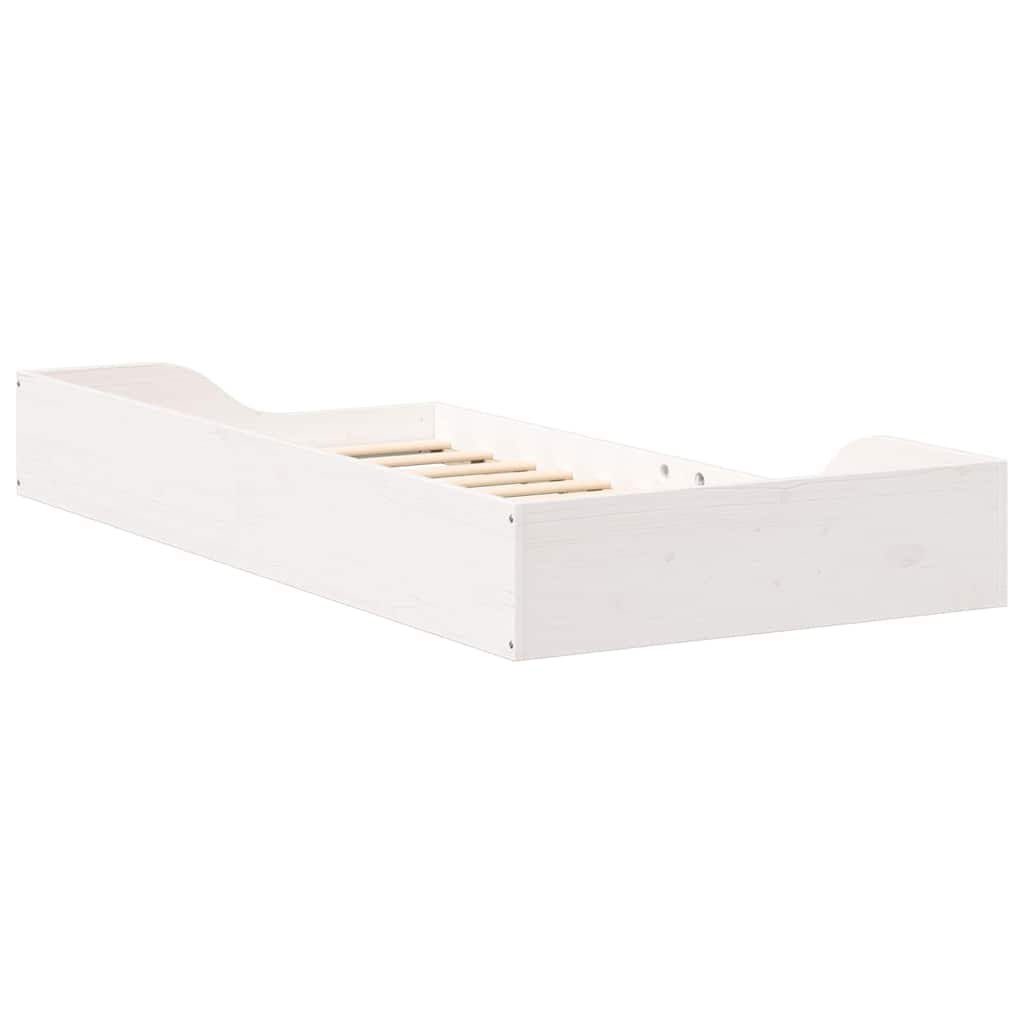 vidaXL Ramka łóżka Biały 75 x 190 cm Lite drewno sosnowe
