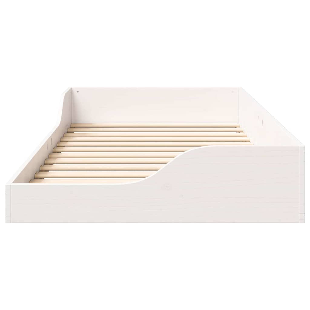 vidaXL Ramka łóżka Biały 75 x 190 cm Lite drewno sosnowe