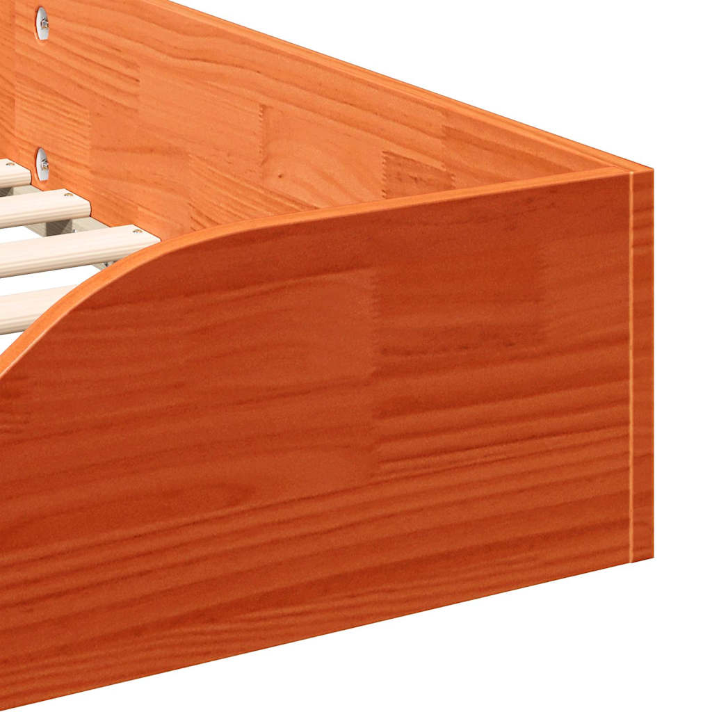 vidaXL Ramka łóżka Woskowy Brąz 75 x 190 cm Lite drewno sosnowe