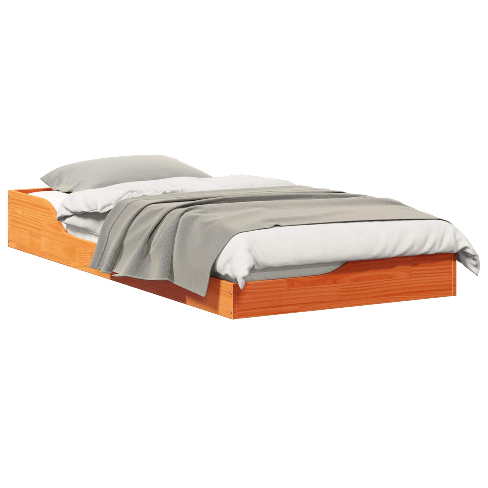 vidaXL Ramka łóżka Woskowy Brąz 75 x 190 cm Lite drewno sosnowe