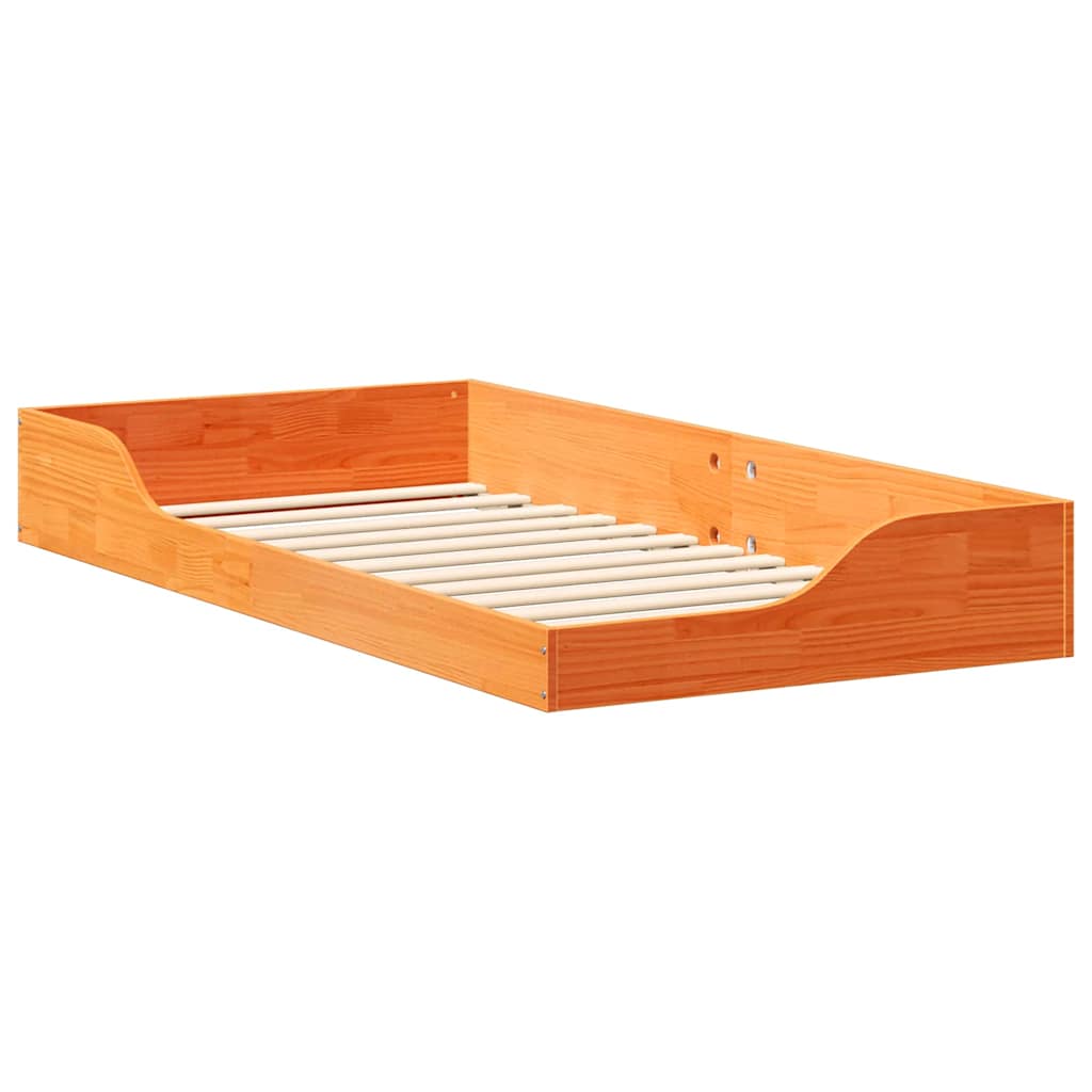 vidaXL Ramka łóżka Woskowy Brąz 75 x 190 cm Lite drewno sosnowe