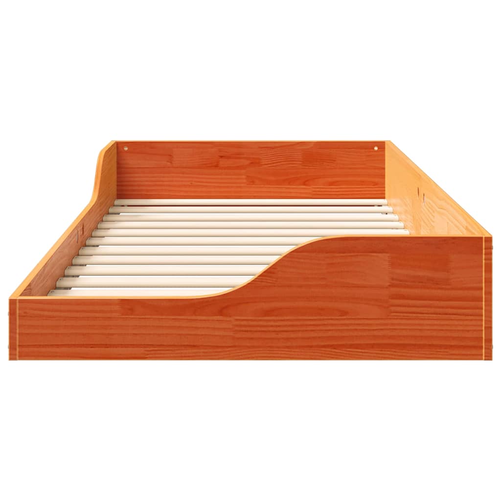 vidaXL Ramka łóżka Woskowy Brąz 75 x 190 cm Lite drewno sosnowe