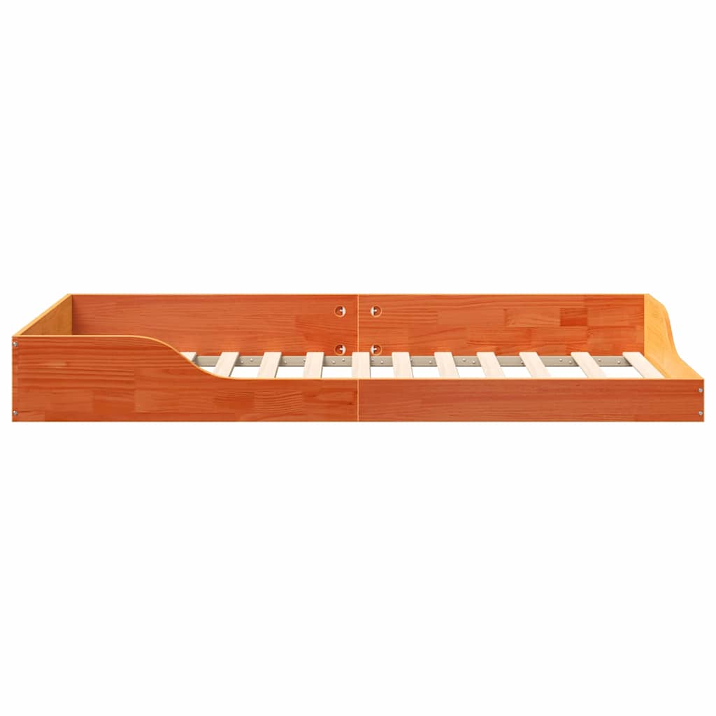 vidaXL Ramka łóżka Woskowy Brąz 75 x 190 cm Lite drewno sosnowe