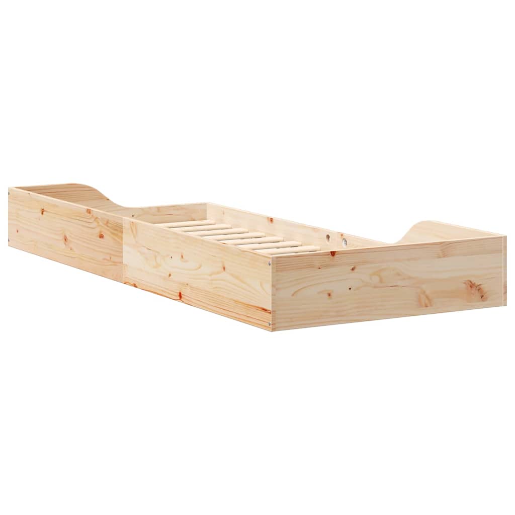 vidaXL Ramka łóżka Brązowy 80 x 210 cm Lite drewno sosnowe