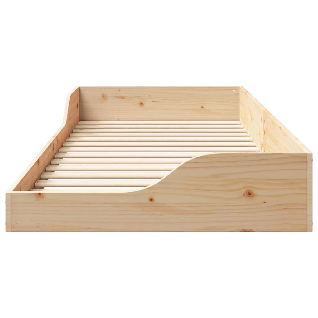 vidaXL Ramka łóżka Brązowy 80 x 210 cm Lite drewno sosnowe