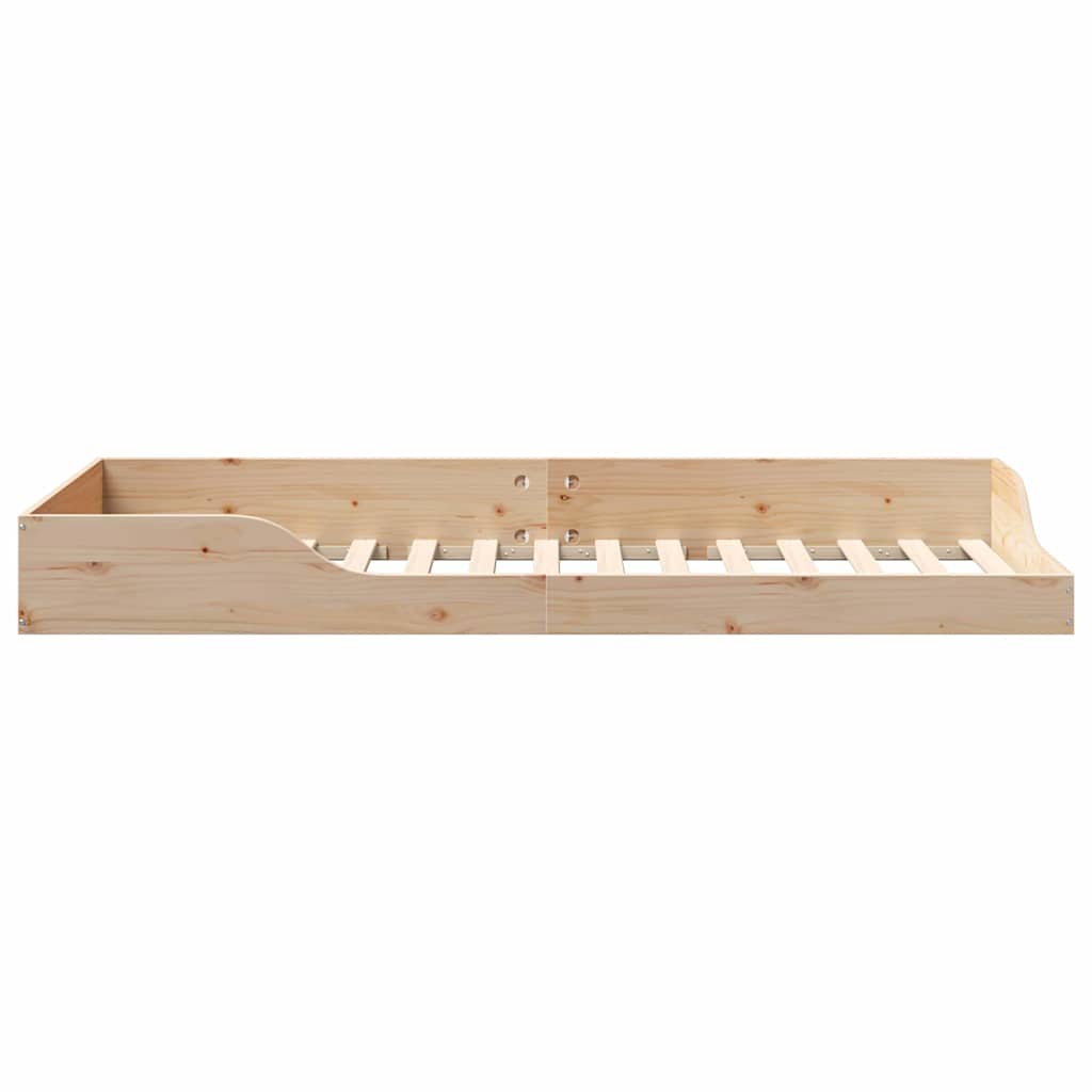 vidaXL Ramka łóżka Brązowy 80 x 210 cm Lite drewno sosnowe