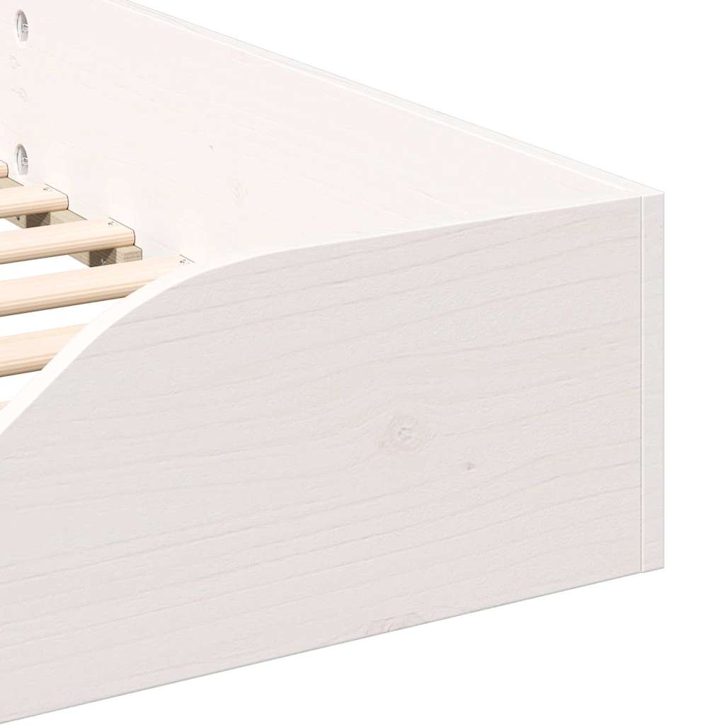 vidaXL Ramka łóżka Biały 80 x 210 cm Lite drewno sosnowe