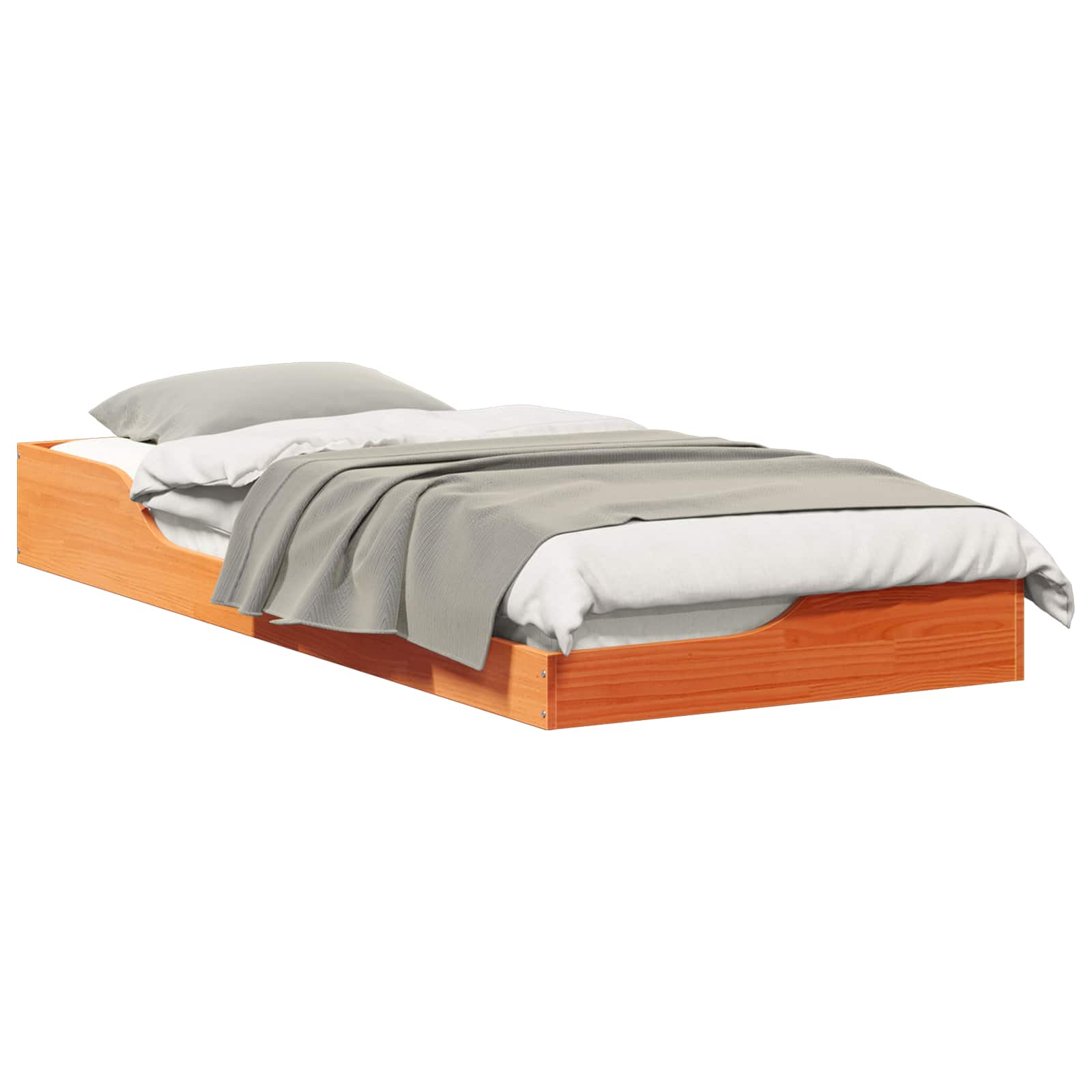 vidaXL Ramka łóżka Woskowy Brąz 80 x 210 cm Lite drewno sosnowe