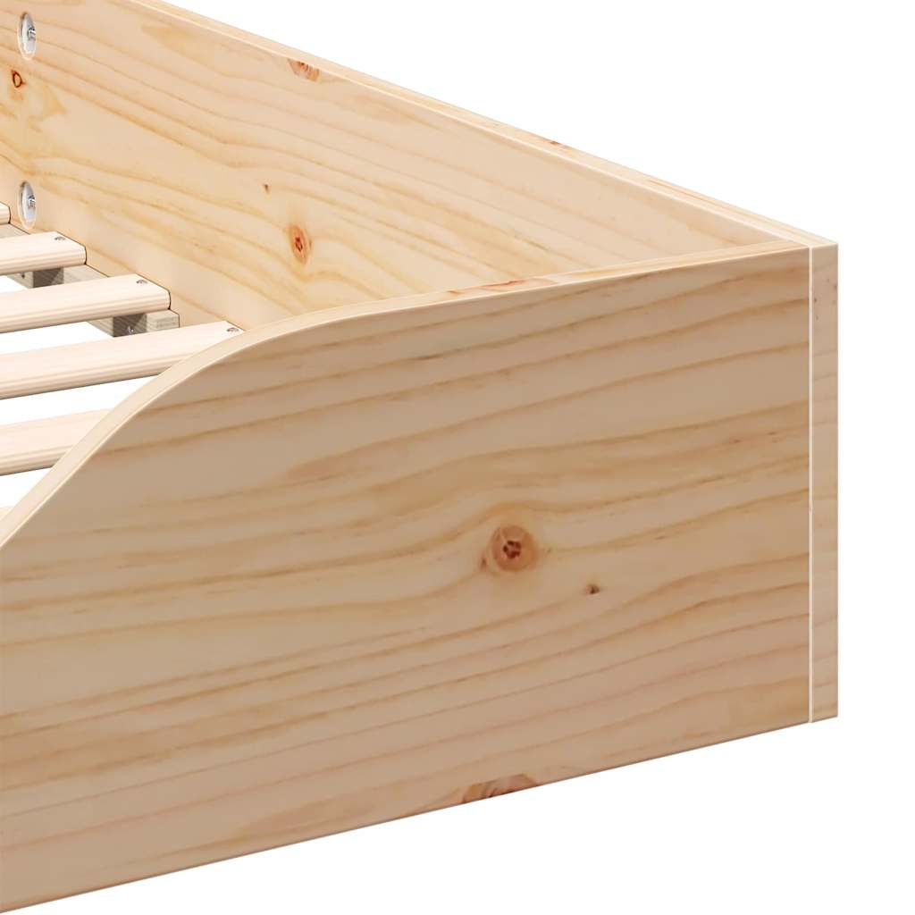 vidaXL Ramka łóżka Brązowy 90 x 210 cm Lite drewno sosnowe