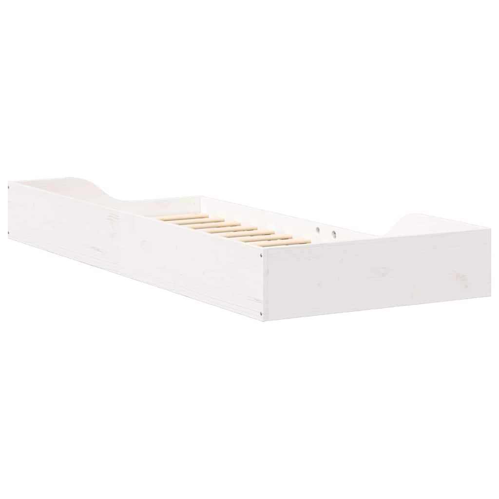 vidaXL Ramka łóżka Biały 90 x 210 cm Lite drewno sosnowe