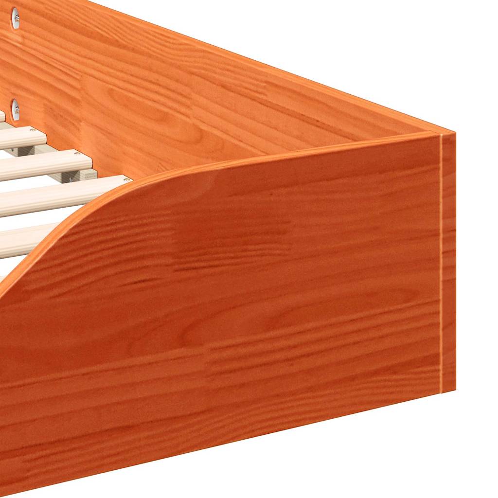 vidaXL Ramka łóżka Woskowy Brąz 90 x 210 cm Lite drewno sosnowe