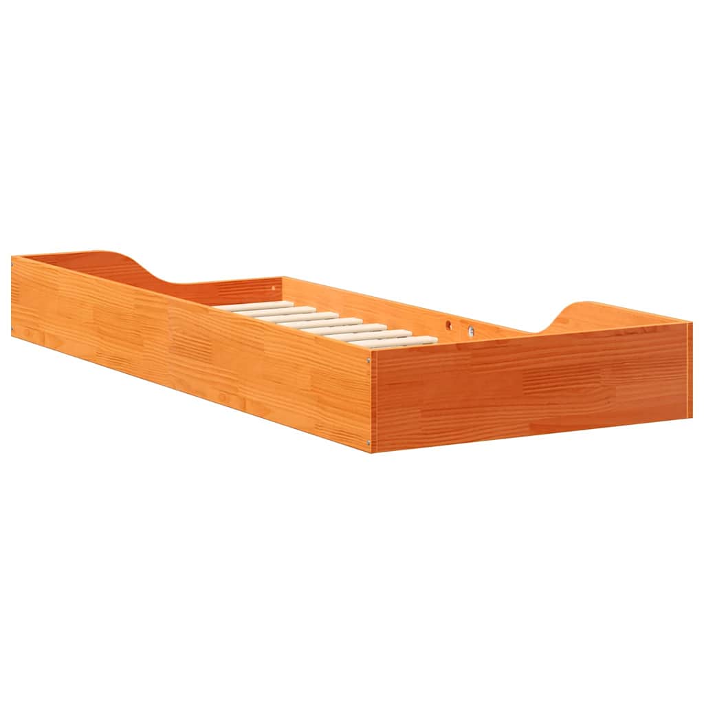 vidaXL Ramka łóżka Woskowy Brąz 90 x 210 cm Lite drewno sosnowe