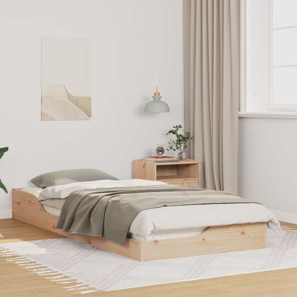 vidaXL Ramka łóżka Brązowy 100 x 210 cm Lite drewno sosnowe