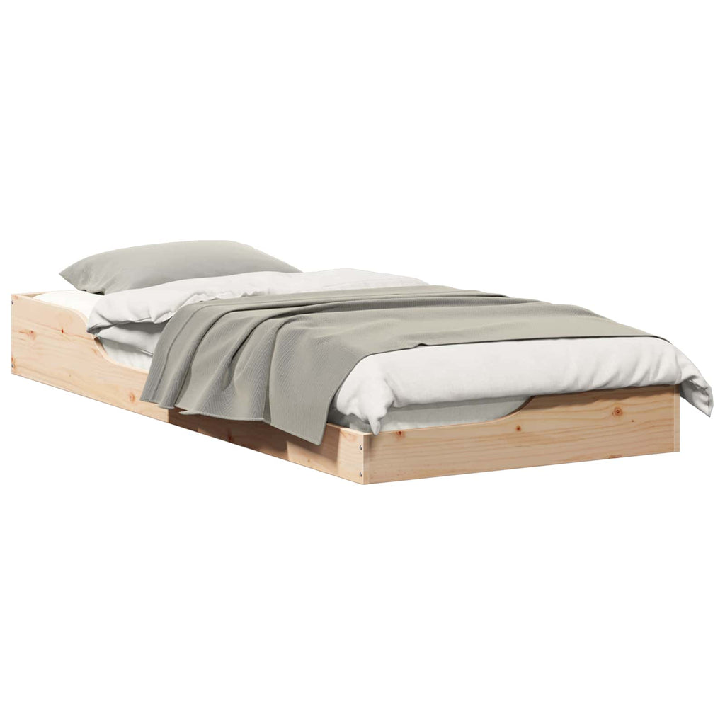 vidaXL Ramka łóżka Brązowy 100 x 210 cm Lite drewno sosnowe