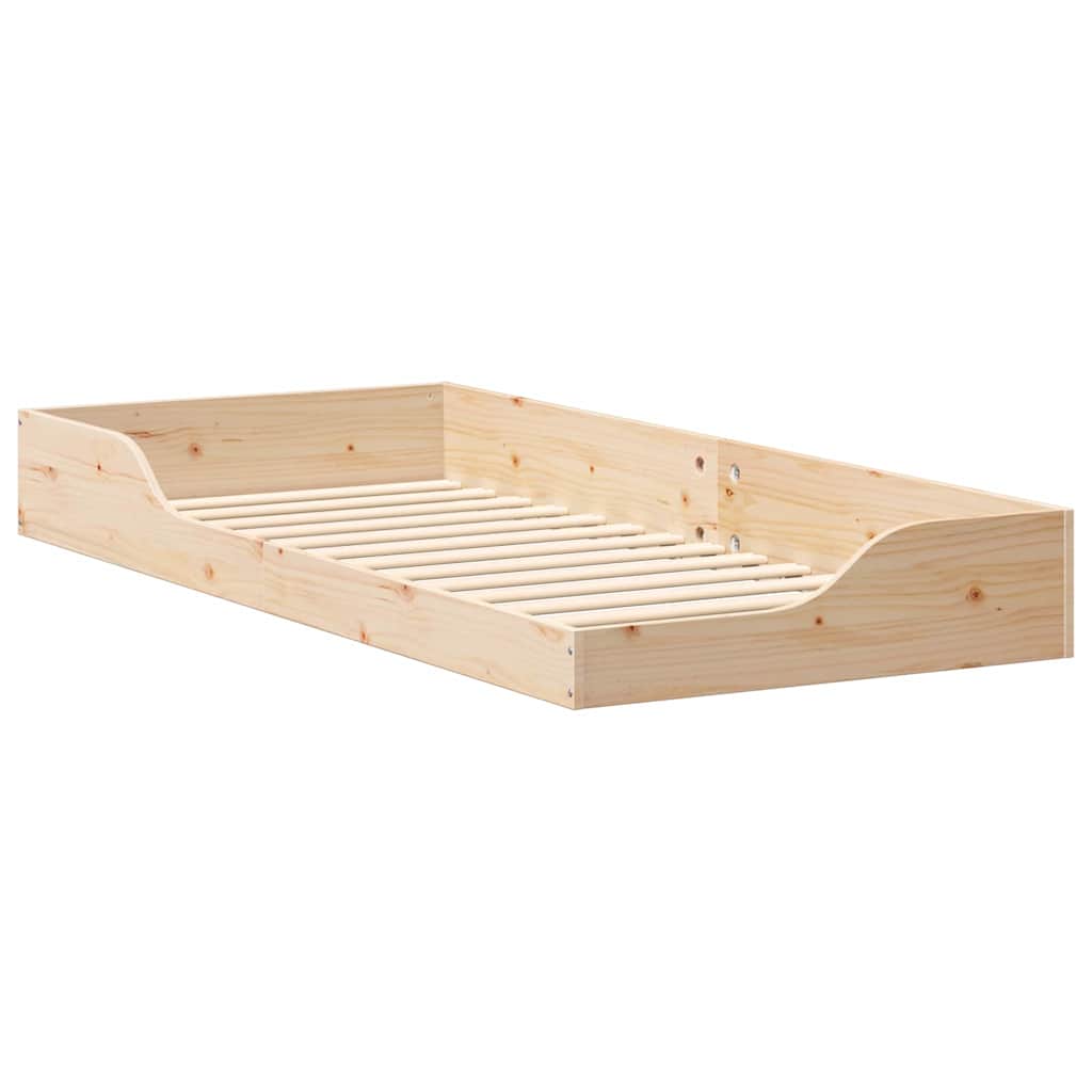 vidaXL Ramka łóżka Brązowy 100 x 210 cm Lite drewno sosnowe