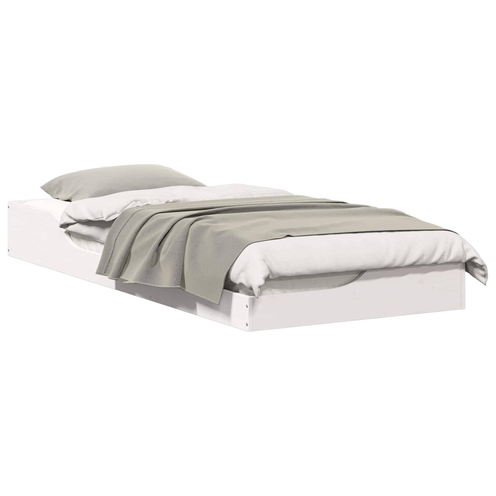 vidaXL Ramka łóżka Biały 100 x 210 cm Lite drewno sosnowe