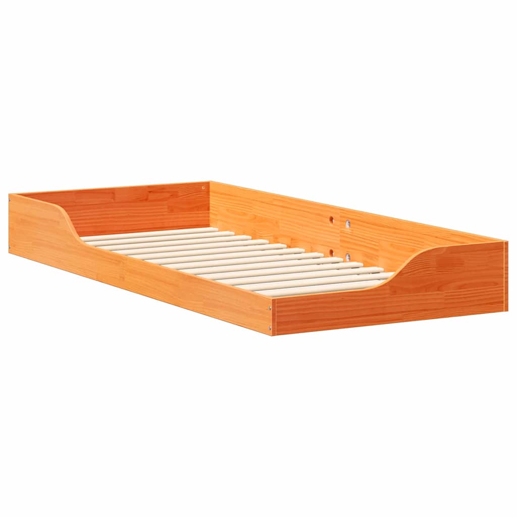 vidaXL Ramka łóżka Woskowy Brąz 100 x 210 cm Lite drewno sosnowe