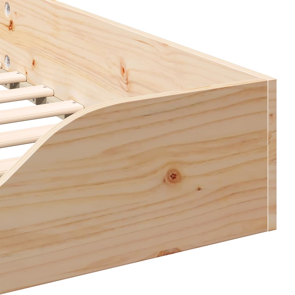 vidaXL Ramka łóżka Brązowy 80 x 220 cm Lite drewno sosnowe