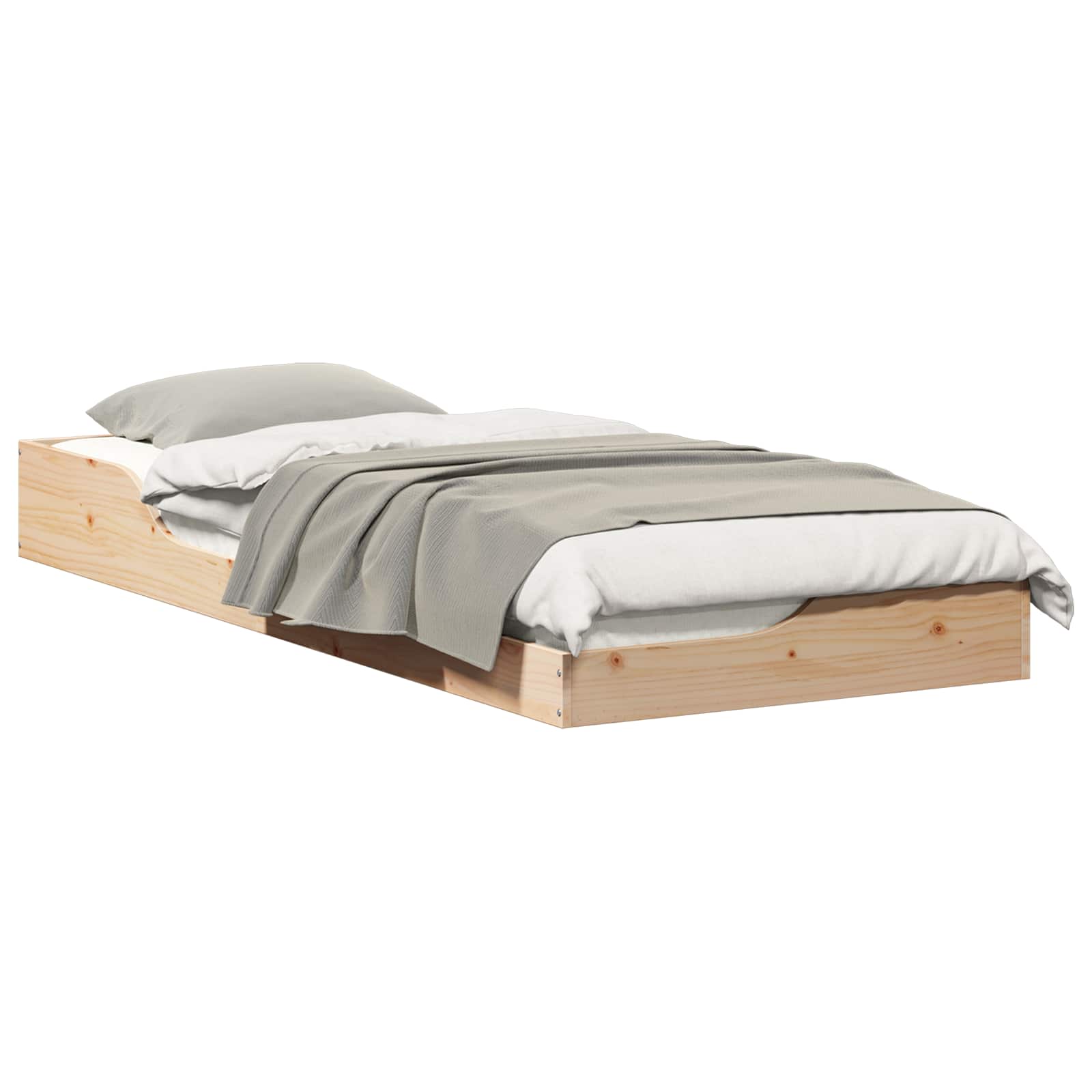 vidaXL Ramka łóżka Brązowy 80 x 220 cm Lite drewno sosnowe