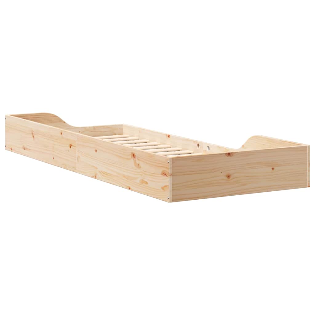 vidaXL Ramka łóżka Brązowy 80 x 220 cm Lite drewno sosnowe