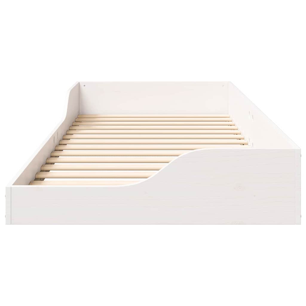 vidaXL Ramka łóżka Biały 80 x 220 cm Lite drewno sosnowe