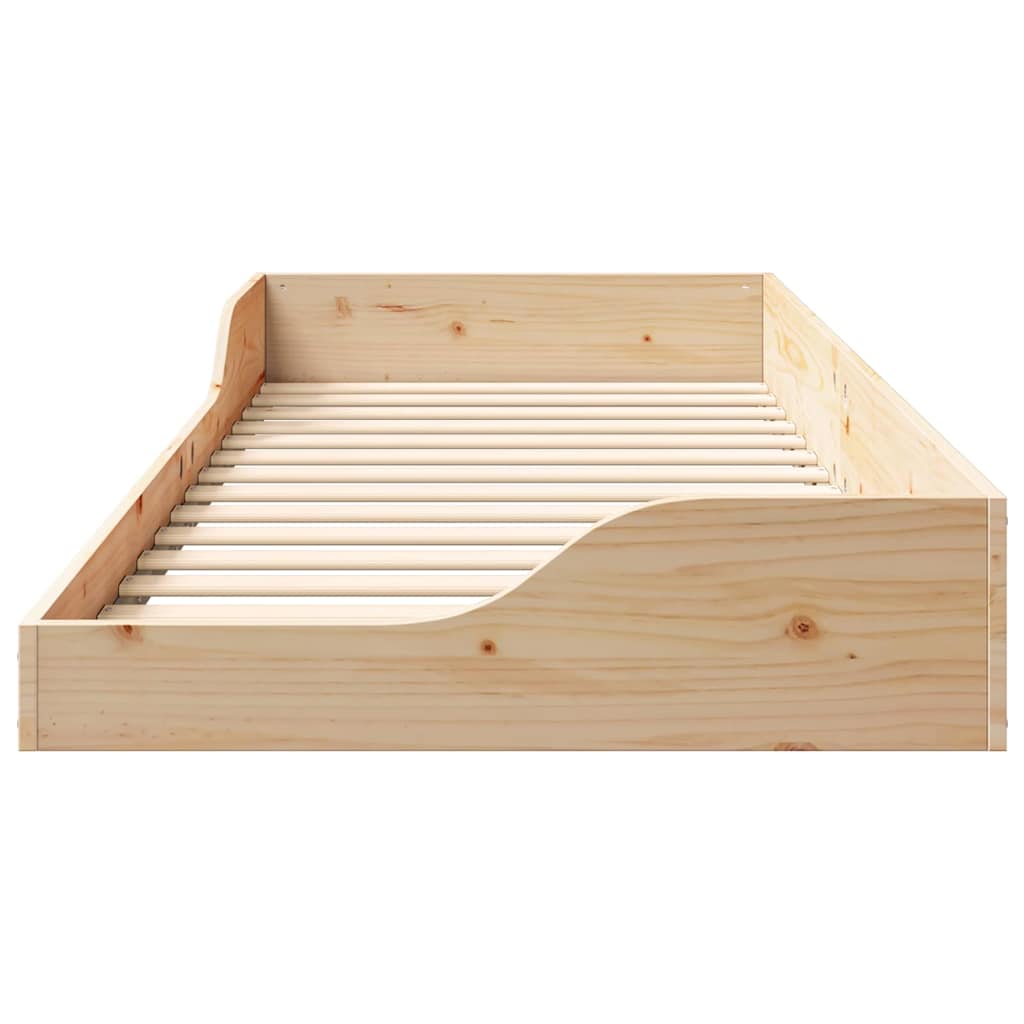 vidaXL Ramka łóżka Brązowy 90 x 220 cm Lite drewno sosnowe