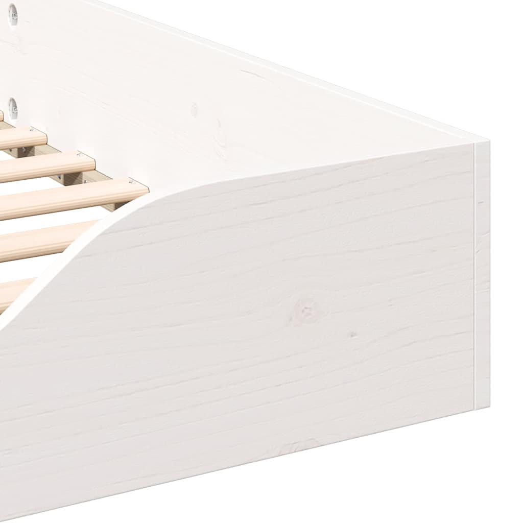 vidaXL Ramka łóżka Biały 90 x 220 cm Lite drewno sosnowe