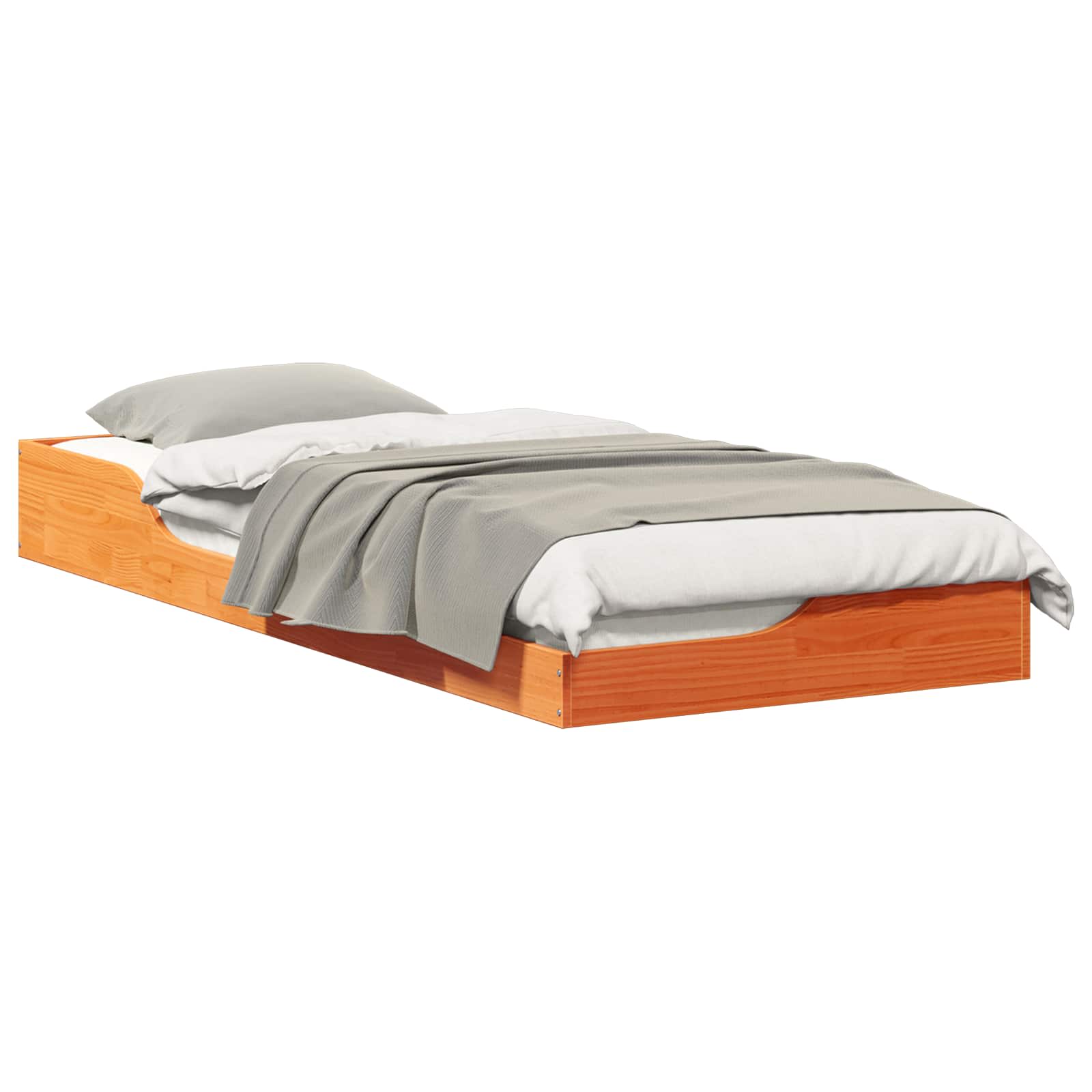 vidaXL Ramka łóżka Woskowy Brąz 90 x 220 cm Lite drewno sosnowe