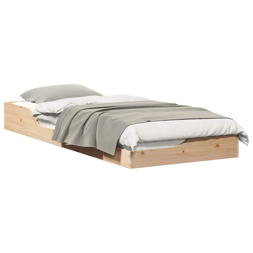 vidaXL Ramka łóżka Brązowy 100 x 220 cm Lite drewno sosnowe