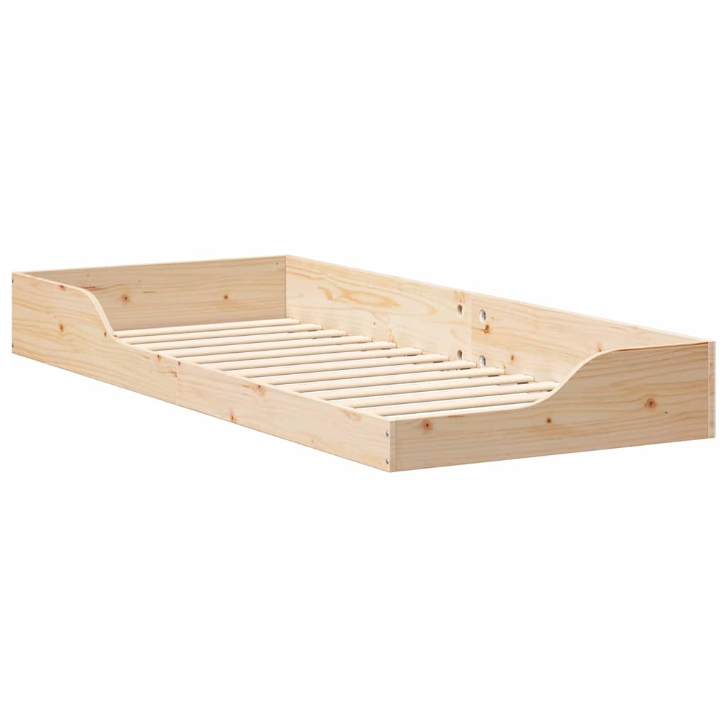 vidaXL Ramka łóżka Brązowy 100 x 220 cm Lite drewno sosnowe