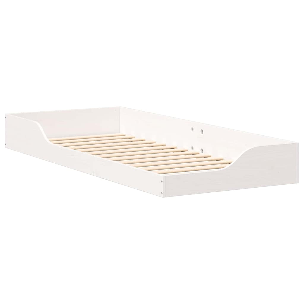 vidaXL Ramka łóżka Biały 100 x 220 cm Lite drewno sosnowe