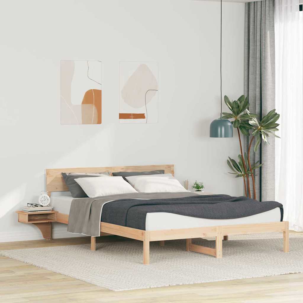 vidaXL Ramka łóżka Brązowy 160 x 200 cm Lite drewno sosnowe