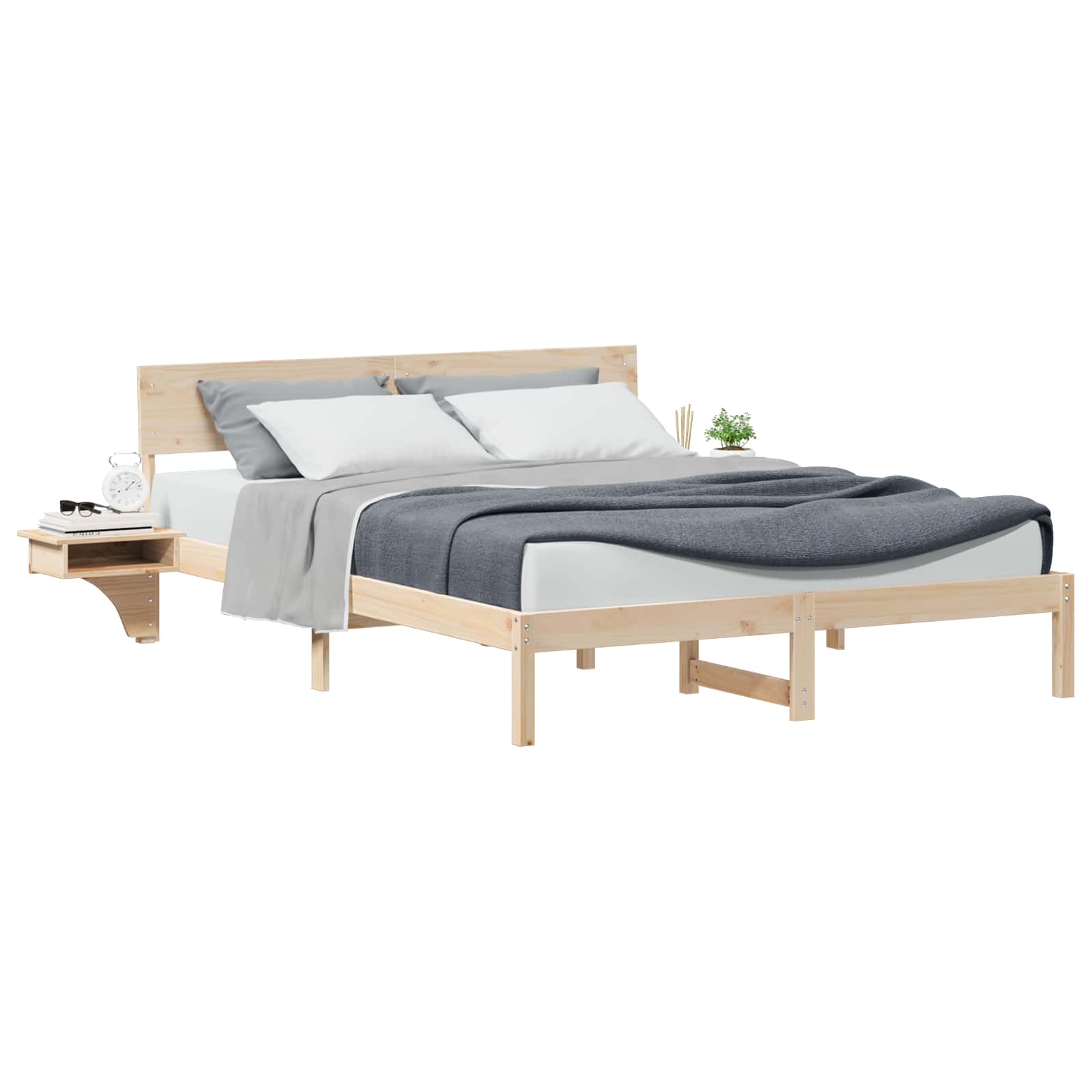 vidaXL Ramka łóżka Brązowy 160 x 200 cm Lite drewno sosnowe