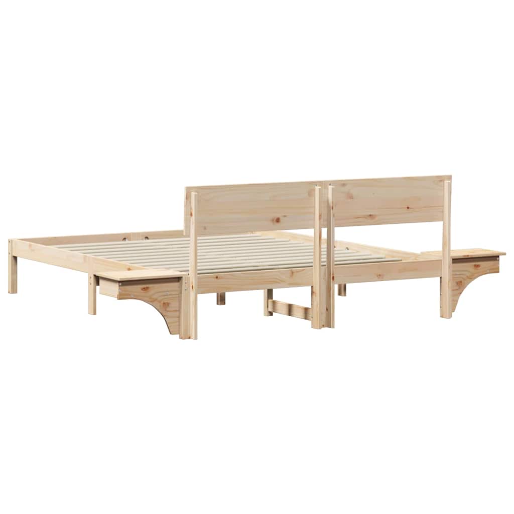 vidaXL Ramka łóżka Brązowy 160 x 200 cm Lite drewno sosnowe